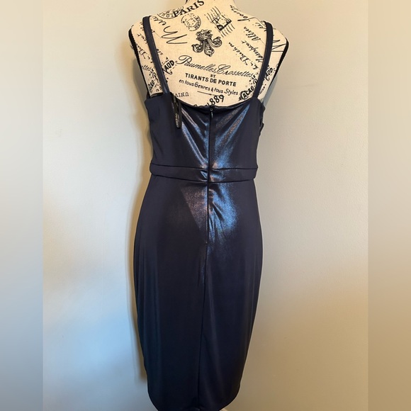Guess Midnight Blue Metallic Asymmetrical Dress - Picture 7 of 8